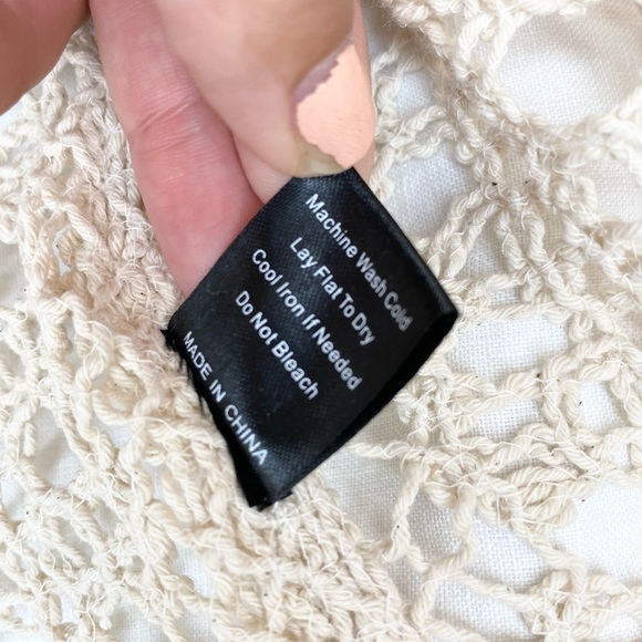 POL Crochet Fringe Duster Vest / Swim Coverup / Festival Boho Macrame - Picture 5 of 11